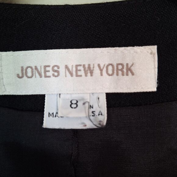 Vintage 90s Black Wool Double Breasted Crest Blazer Jacket Women Size 8 Medium - Picture 6 of 8